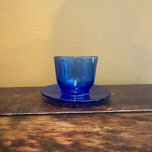 Macbeth Evans 1940s Cobalt Metalware Mustard butter serveware